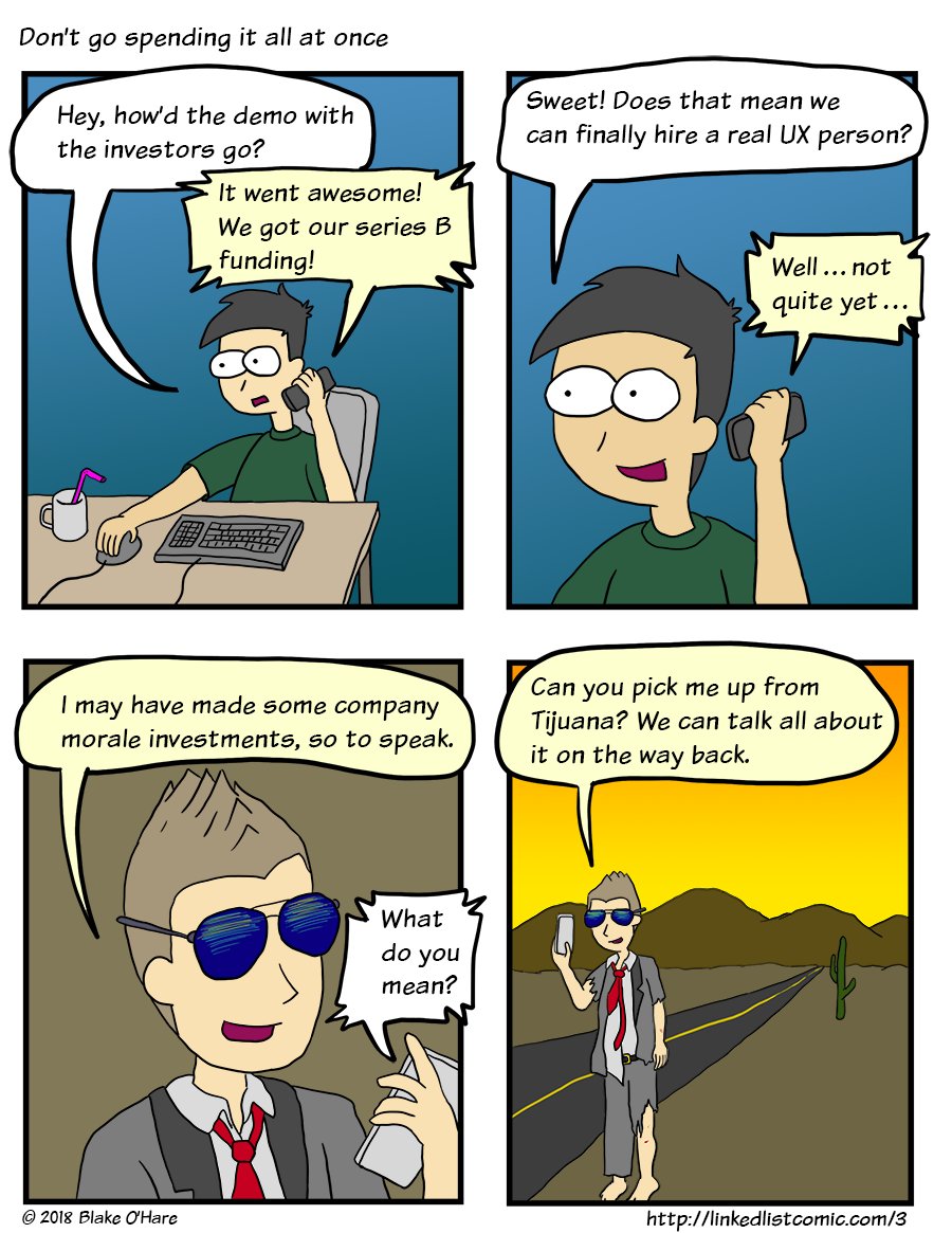 He spent it all already. That's what he'll talk about.